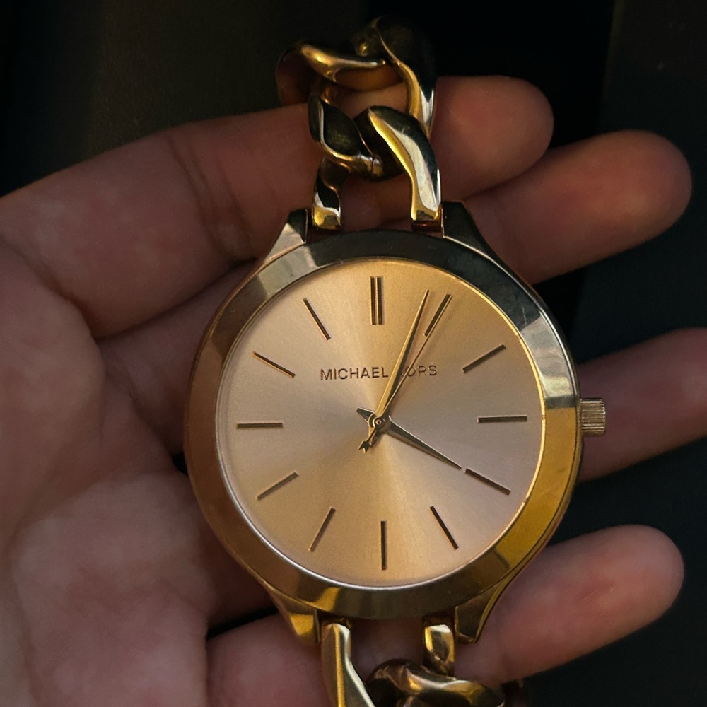 Michael Kors Gold-Tone Chain Bracelet Watch